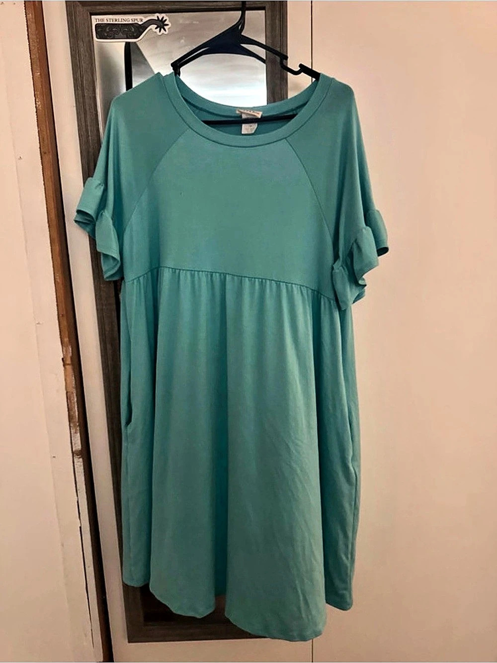 Teal Short Sleeve Midi Dress Like New